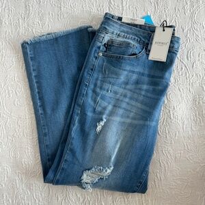Judy Blue Relaxed Crop Flare Ripped Jeans NWT Size 1X